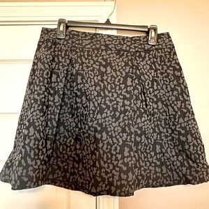 Banana Republic- Black and grey leopard jacquard a line skirt